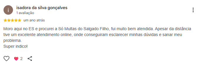 Avaliação de isadora da silva gonçalves no Google